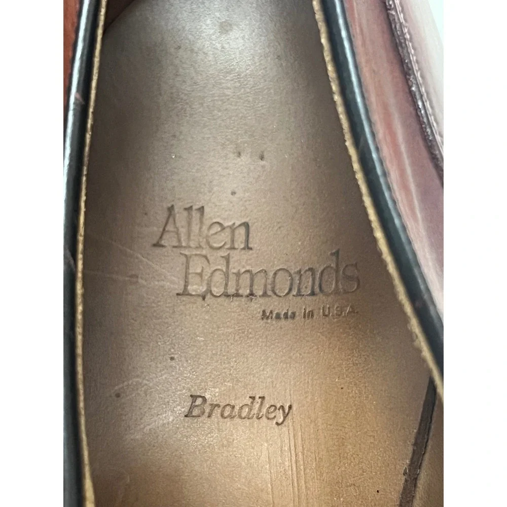 Allen Edmonds Bradley Burgundy Leather Split Toe Derby Dress Shoes 12.5 B 2661